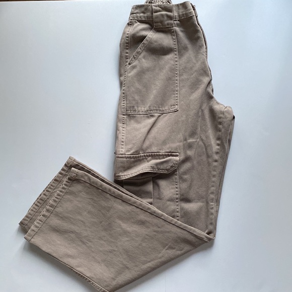 Beige Garage Wide Leg Cargos - Picture 1 of 7
